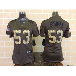 nike women nfl jerseys san francisco 49ers #53 bowman army green[nike Limited Salute To Service]