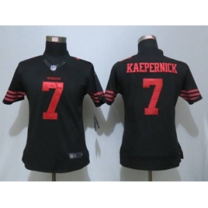 nike women nfl jerseys san francisco 49ers #7 colin kaepernick black[nike impact limited]