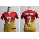 nike women nfl jerseys san francisco 49ers #7 colin kaepernick red-yellow[nike drift fashion][second version]