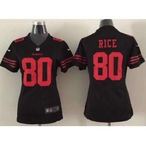 nike women nfl jerseys san francisco 49ers #80 jerry rice black[nike]