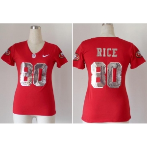 nike women nfl jerseys san francisco 49ers #80 jerry rice red  jerseys