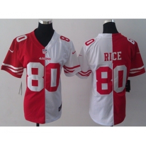 nike women nfl jerseys san francisco 49ers #80 jerry rice white-red[nike split]