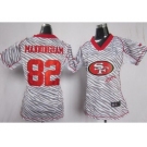 nike women nfl jerseys san francisco 49ers #82 mario manningham [fem fan zebra]