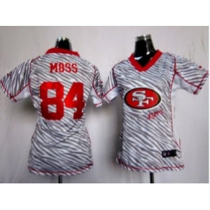 nike women nfl jerseys san francisco 49ers #84 moss [fem fan zebra]