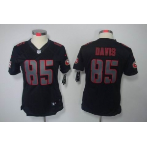 nike women nfl jerseys san francisco 49ers #85 davis black[nike impact limited]