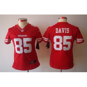 nike women nfl jerseys san francisco 49ers #85 davis red[nike limited]