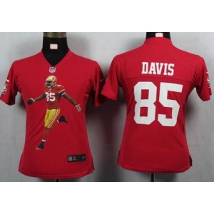 nike women nfl jerseys san francisco 49ers #85 davis red[portrait fashion]