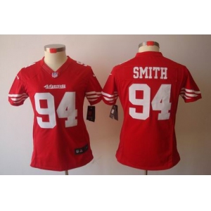 nike women nfl jerseys san francisco 49ers #94 smith red[nike limited]