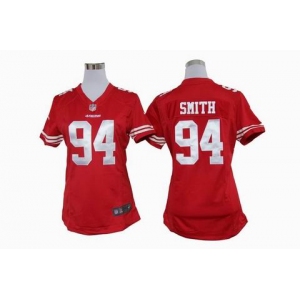 nike women nfl jerseys san francisco 49ers #94 smith red[nike]