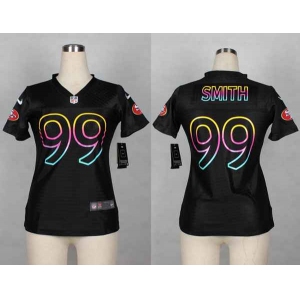 nike women nfl jerseys san francisco 49ers #99 smith black[nike fashion]