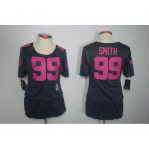 nike women nfl jerseys san francisco 49ers #99 smith dk.grey[breast cancer awareness]