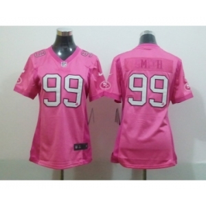 nike women nfl jerseys san francisco 49ers #99 smith pink[2012 nike love]
