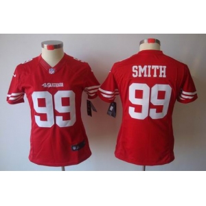 nike women nfl jerseys san francisco 49ers #99 smith red[nike limited]