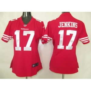 nike womens nfl san francisco 49ers #17 jenkins red[nike]