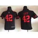 Nike Youth New 49ers #42 Ronnie Lott Black Alternate Stitched jerseys