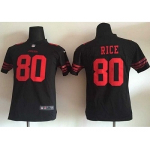 Nike Youth New 49ers #80 Jerry Rice Black Alternate Stitched jerseys