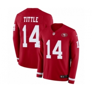 Youth Nike San Francisco 49ers #14 Y.A. Tittle Limited Red Therma Long Sleeve NFL Jersey