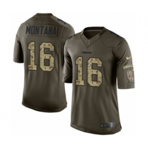 Youth Nike San Francisco 49ers #16 Joe Montana Limited Green Salute to Service NFL Jersey
