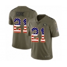 Youth Nike San Francisco 49ers #21 Frank Gore Limited Olive USA Flag 2017 Salute to Service NFL Jersey