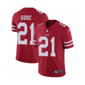 Youth Nike San Francisco 49ers #21 Frank Gore Red Team Color Vapor Untouchable Elite Player NFL Jersey