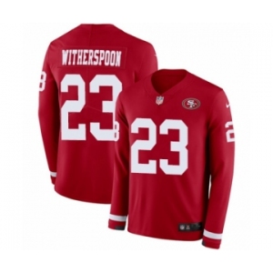 Youth Nike San Francisco 49ers #23 Ahkello Witherspoon Limited Red Therma Long Sleeve NFL Jersey