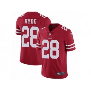 Youth Nike San Francisco 49ers #28 Carlos Hyde Vapor Untouchable Limited Red Team Color NFL Jersey