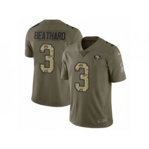 Youth Nike San Francisco 49ers #3 C. J. Beathard Limited Olive Camo 2017 Salute to Service NFL Jersey