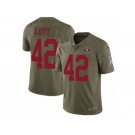 Youth Nike San Francisco 49ers #42 Ronnie Lott Limited Olive 2017 Salute to Service NFL Jersey