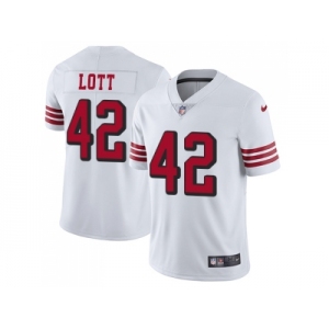 Youth Nike San Francisco 49ers #42 Ronnie Lott White Rush Stitched NFL Vapor Untouchable Limited Jersey