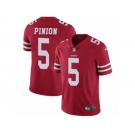 Youth Nike San Francisco 49ers #5 Bradley Pinion Vapor Untouchable Limited Red Team Color NFL Jersey
