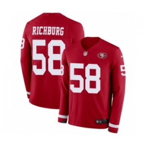 Youth Nike San Francisco 49ers #58 Weston Richburg Limited Red Therma Long Sleeve NFL Jersey