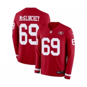 Youth Nike San Francisco 49ers #69 Mike McGlinchey Limited Red Therma Long Sleeve NFL Jersey