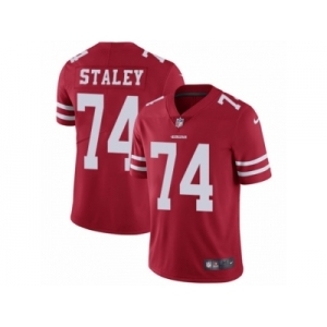 Youth Nike San Francisco 49ers #74 Joe Staley Vapor Untouchable Limited Red Team Color NFL Jersey