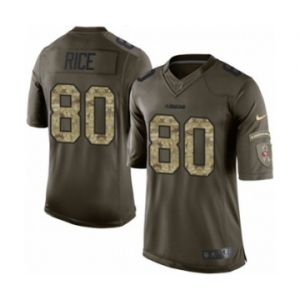 Youth Nike San Francisco 49ers #80 Jerry Rice Limited Green Salute to Service NFL Jersey