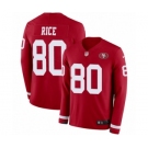 Youth Nike San Francisco 49ers #80 Jerry Rice Limited Red Therma Long Sleeve NFL Jersey