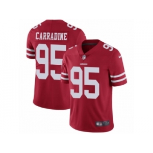 Youth Nike San Francisco 49ers #95 Tank Carradine Red Team Color Vapor Untouchable Limited Player NFL Jersey