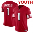 Youth San Francisco 49ers #1 Deebo Samuel New Red F.U.S.E. Vapor Untouchable Limited Football Stitched Jersey