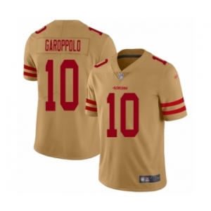Youth San Francisco 49ers #10 Jimmy Garoppolo Limited Gold Inverted Legend Football Jersey