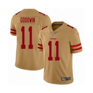Youth San Francisco 49ers #11 Marquise Goodwin Limited Gold Inverted Legend Football Jersey