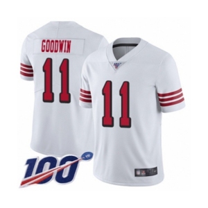 Youth San Francisco 49ers #11 Marquise Goodwin Limited White Rush Vapor Untouchable 100th Season Football Jersey