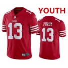 Youth San Francisco 49ers #13 Brock Purdy Red Vapor Untouchable Limited Stitched Football Jersey