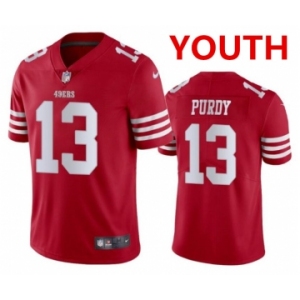 Youth San Francisco 49ers #13 Brock Purdy Red Vapor Untouchable Limited Stitched Football Jersey