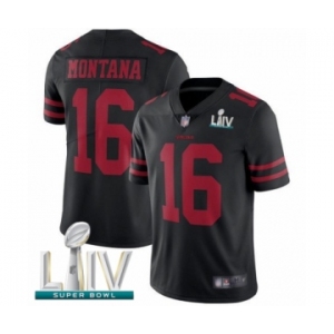 Youth San Francisco 49ers #16 Joe Montana Black Vapor Untouchable Limited Player Super Bowl LIV Bound Football Jersey