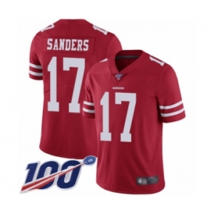 Youth San Francisco 49ers #17 Emmanuel Sanders Red Team Color Vapor Untouchable Limited Player 100th Season Football Jersey