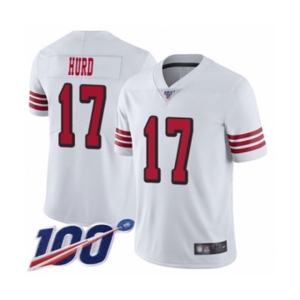Youth San Francisco 49ers #17 Jalen Hurd Limited White Rush Vapor Untouchable 100th Season Football Jersey