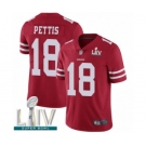Youth San Francisco 49ers #18 Dante Pettis Red Team Color Vapor Untouchable Limited Player Super Bowl LIV Bound Football Jersey