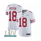 Youth San Francisco 49ers #18 Dante Pettis White Vapor Untouchable Limited Player Super Bowl LIV Bound Football Jersey