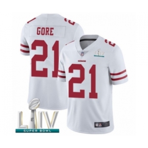 Youth San Francisco 49ers #21 Frank Gore White Vapor Untouchable Limited Player Super Bowl LIV Bound Football Jersey