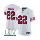 Youth San Francisco 49ers #22 Matt Breida Limited White Rush Vapor Untouchable Super Bowl LIV Bound Football Jersey