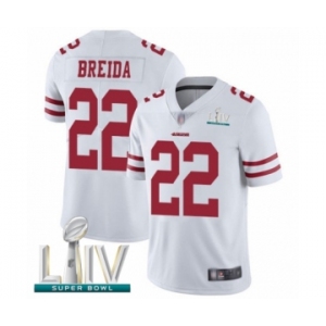 Youth San Francisco 49ers #22 Matt Breida White Vapor Untouchable Limited Player Super Bowl LIV Bound Football Jersey